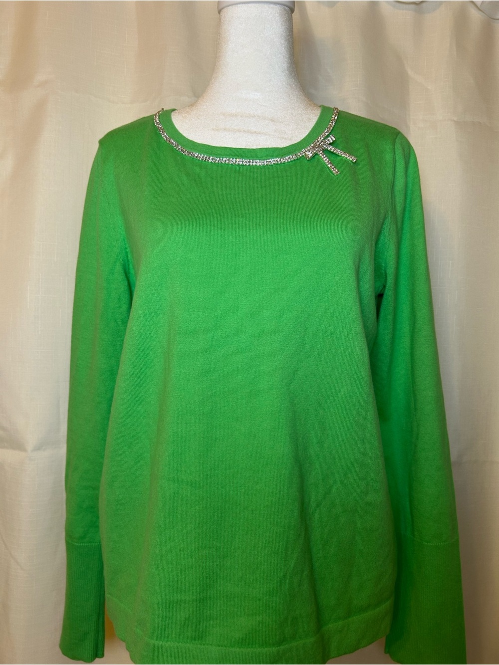 Lilly Pulitzer Kelly Green Long-Sleeve Crewneck Top - Picture 2 of 10